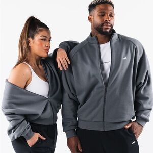 MEDIUM CREST ZIP UP - ASH